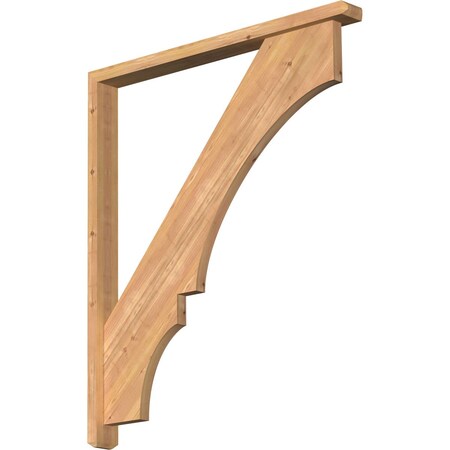 Ekena Millwork Balboa Craftsman Smooth Bracket w/ Offset Brace, Western Red Cedar, 3 1/2"W x 38"D x 44"H BKT0402X38X44BOA04SWR